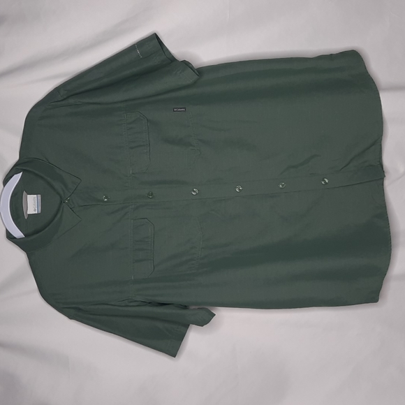 Columbia Other - Columbia Men's Omni-Wick Short Sleeve Button Down Performance Shirt Green Lg